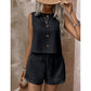 Women's Sleeveless Button-Down Tank & Shorts