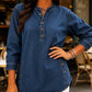 Women's V-Neck Loose Denim Shirt