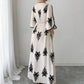 👗💥 Women's Elegant V-Neck Print Maxi Dress – Flutter Sleeves, Ethnic Print, Side Slits ✨