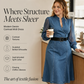👗Slim Fit Stand Collar Denim Midi Dress– Elegant Everyday Chic✨Free Shipping