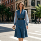 👗Slim Fit Stand Collar Denim Midi Dress– Elegant Everyday Chic✨Free Shipping