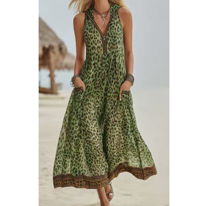 Women's Summer Leopard Printed Maxi Dress