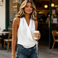 Women's Casual V-Neck Sleeveless Wrap Top