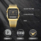 ⌚ Classic Dual Display Watch – Analog hands, digital screen, stainless steel band