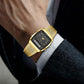 ⌚ Classic Dual Display Watch – Analog hands, digital screen, stainless steel band