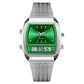 ⌚ Classic Dual Display Watch – Analog hands, digital screen, stainless steel band