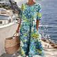 Women's Floral Printed Loose Fit Dress