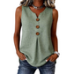 👚🌿 Lightweight, sleeveless V-neck top with pleats and buttons