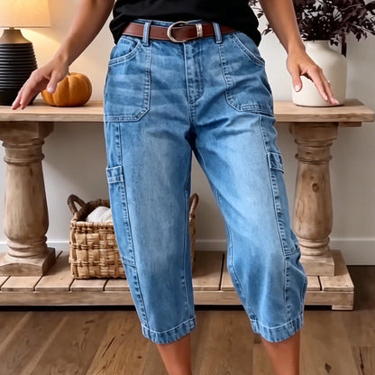 ⏰Women's Casual Stretchy Cropped Denim Pants