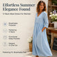 Women's V-Neck 3/4 Sleeve Maxi Dress