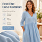 Women's V-Neck 3/4 Sleeve Maxi Dress