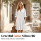👗 Flowy V-Neck Dress with Ruffle Hem & Bell Sleeves – Breezy Style for Sunny Escapes