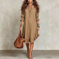 👗 Flowy V-Neck Dress with Ruffle Hem & Bell Sleeves – Breezy Style for Sunny Escapes