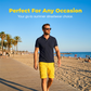 🌞🕶️Yellow Men's Summer Shorts – Breathable, Distressed, Rolled Hem, Stretchy Fit