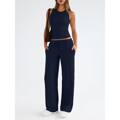 Two-Piece Lounge Set – Flowy Wide-Leg & High-Waist