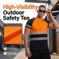 🔥Limited-Time Offer-Men’s Fluorescent Color Block Athletic Shirt Outdoor Safety Tee
