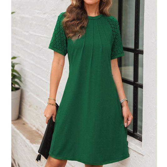 Women’s Elegant Dress with Lace Hollow Sleeves
