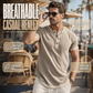 Men's Short Sleeve Breathable Henley Shirt