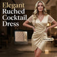 👗✨ Flattering V-neck ruched dress for evenings and parties