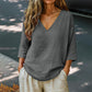 🔥Spring-Summer Essential! Breathable V-Neck 3/4 Sleeve Blouse