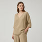 🔥Spring-Summer Essential! Breathable V-Neck 3/4 Sleeve Blouse
