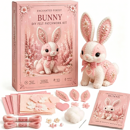 🎀🎁Pink Enchanted Forest DIY Felt Patchwork Kit