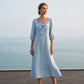 👗New Arrivals🌸 Women's midi dress with a bow and a square neckline