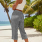 ⌛Limited-Time Offer-Women's Striped Cotton Linen Capri Pants with Pockets