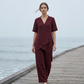 Women's Asymmetrical Top & Wide-Leg Pants Set