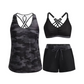 Women's 3-Piece Swimsuit Tankini Set with Shorts