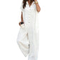 Summer Bestseller🔥Relaxed Short-Sleeve Button Jumpsuit with Wide Leg