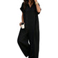 Summer Bestseller🔥Relaxed Short-Sleeve Button Jumpsuit with Wide Leg