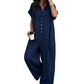Summer Bestseller🔥Relaxed Short-Sleeve Button Jumpsuit with Wide Leg