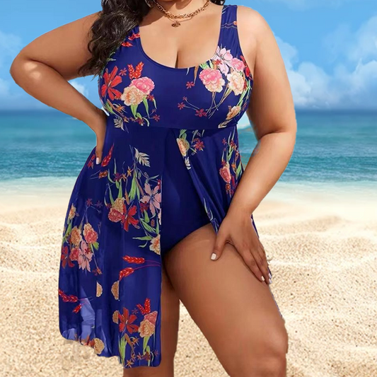 Women's Floral Print One Piece Swim Dress