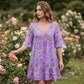 Summer Bestseller🔥👗 Bohemian Floral V-Neck Dress – Flowy Silhouette & Vibrant Blooms for Beach Days