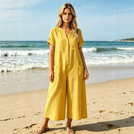 New Arrival✨ Relaxed Wide-Leg Jumpsuit with Short Sleeves