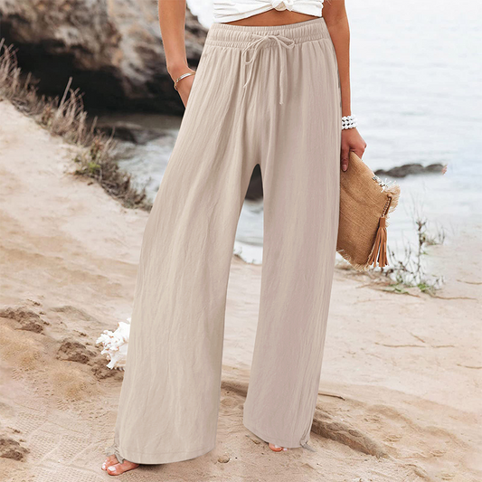 Summer Bestseller🔥👖 Elastic Drawstring Wide-Leg Pants with Pockets – Breezy & Comfortable for Everyday Wear