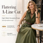 Trending Now⭐💃 Flowy A-Line Maxi Dress with Lapel Collar & Matching Belt