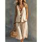 Summer Bestseller🔥Sleeveless V-Neck Vest & Wide-Leg Pants Set