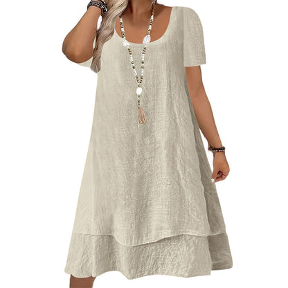 New Arrival✨🌸 Relaxed A-Line Dress with Tiered Hem – Breathable & Lightweight for Everyday Wear