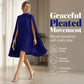 Trending Now⭐💃 Graceful Pleated Dress with Cape Silhouette
