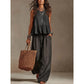 Trending Now⭐💃 Flowy Two-Piece Summer Set – Ruffle Hem Top with Comfort Wide-Leg Trousers