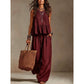 Trending Now⭐💃 Flowy Two-Piece Summer Set – Ruffle Hem Top with Comfort Wide-Leg Trousers