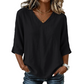 Trending Now⭐👚 Flowy V-Neck Top with Breezy Silhouette
