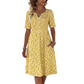 Women's Casual V-Neck Print Dress with Pockets