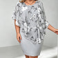 👗💥Women's Floral Print Cape Bodycon Dress