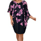 👗💥Women's Floral Print Cape Bodycon Dress
