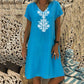 Women's Casual V Neck Printed Dress