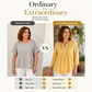 Women's Long Sleeve Pleated Henley Neck Blouse