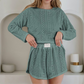 Women's Summer Eyelet Knit 2-Piece Set